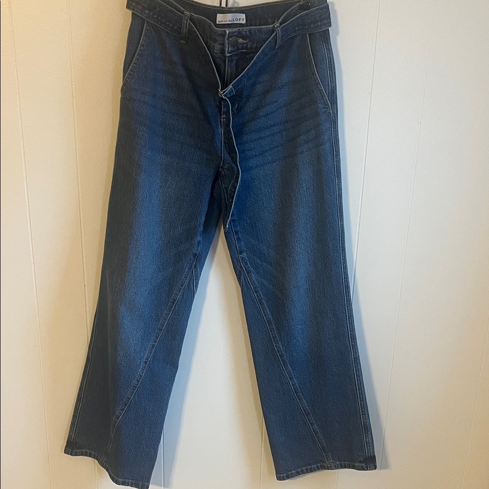 LOFT Indigo Wide Leg Jeans